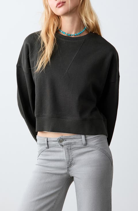 Crop Cotton Sweatshirt
