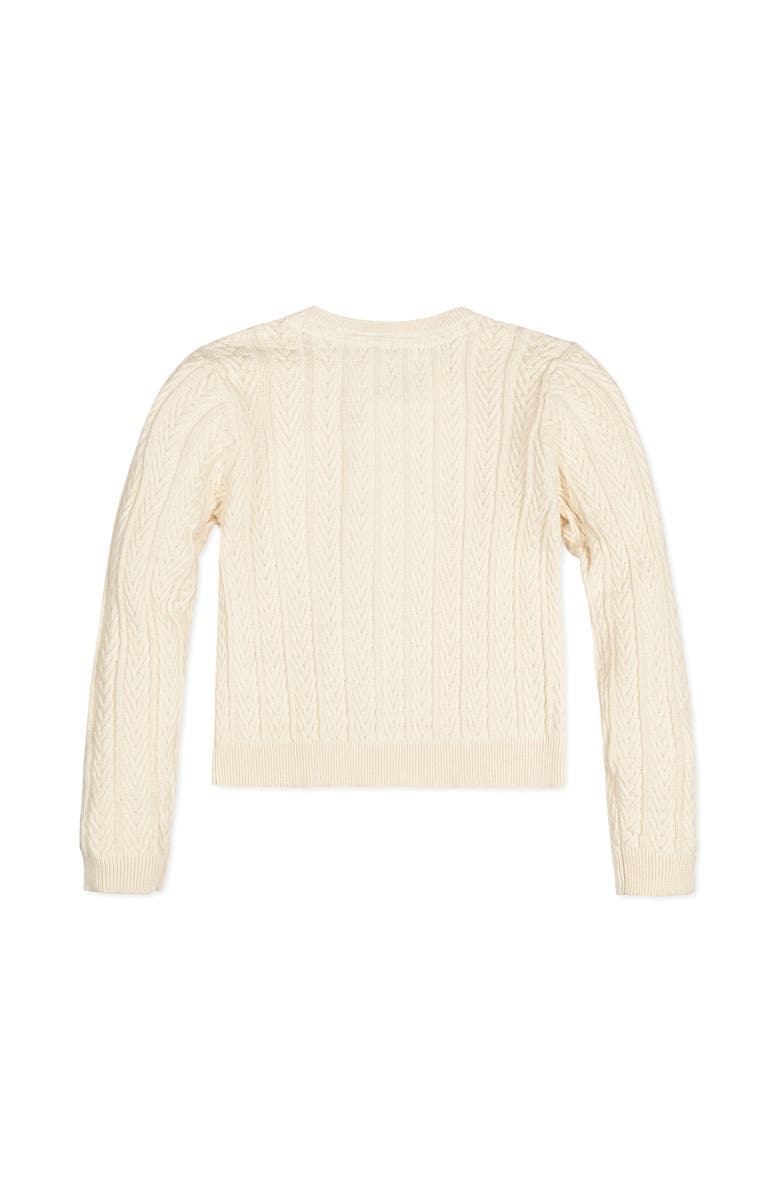 Hope & Henry Baby Girls' Organic Chevron Cable Cardigan, Infant, Alternate, color, Ivory Chevron Cable