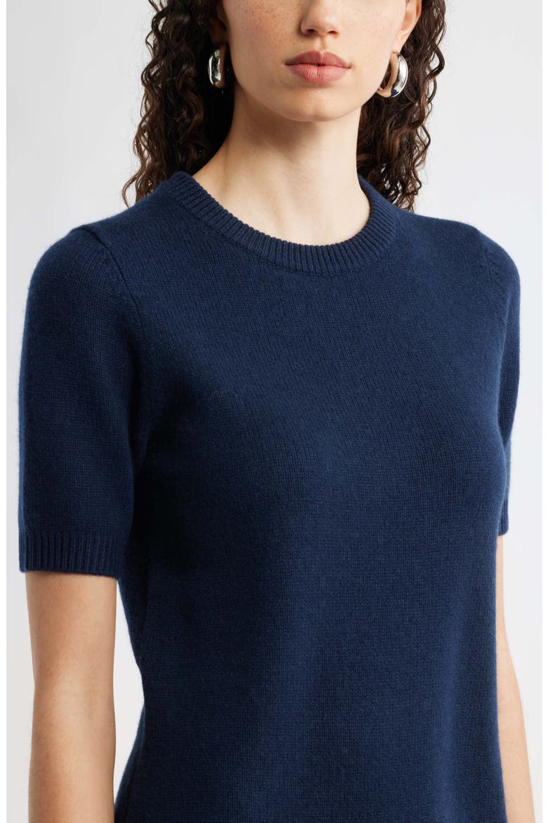 Short Sleeve Wool & Cashmere Sweater Dress, Alternate, color, NAVY NIGHT