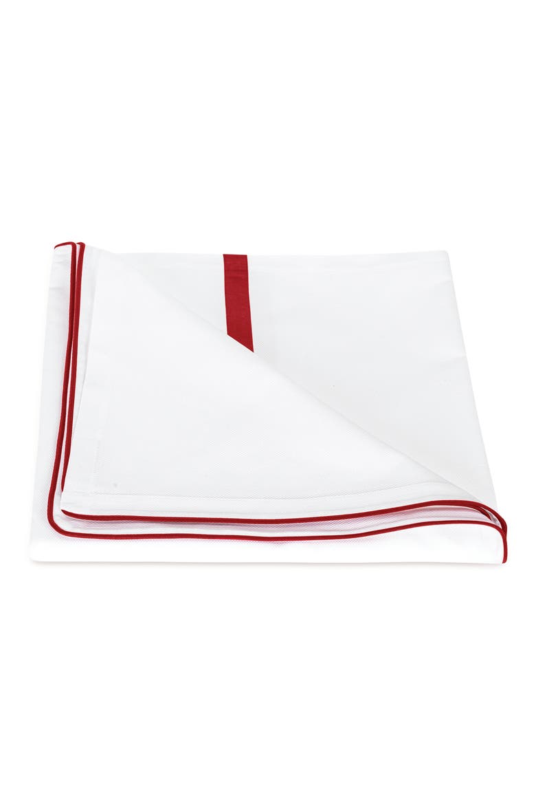 Louise Piqué Duvet Cover, Main, color, SCARLET
