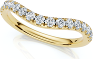Bliss Diamond Curved Diamond Wedding Ring Enhanced 1/3Ct 14k Gold or Platinum Lab Grown