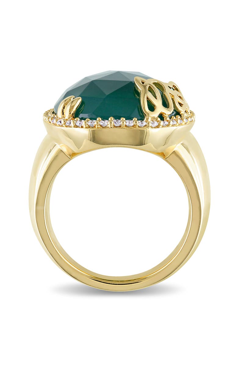 Julianna B. Green Onyx & Diamond Pear Cocktail Ring, Alternate, color, Green Onyx