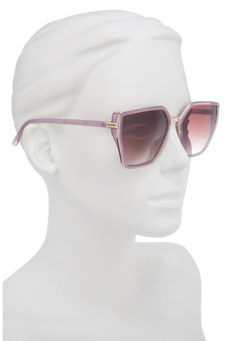 58mm Gradient Cat Eye Sunglasses, Alternate, color, ROSE