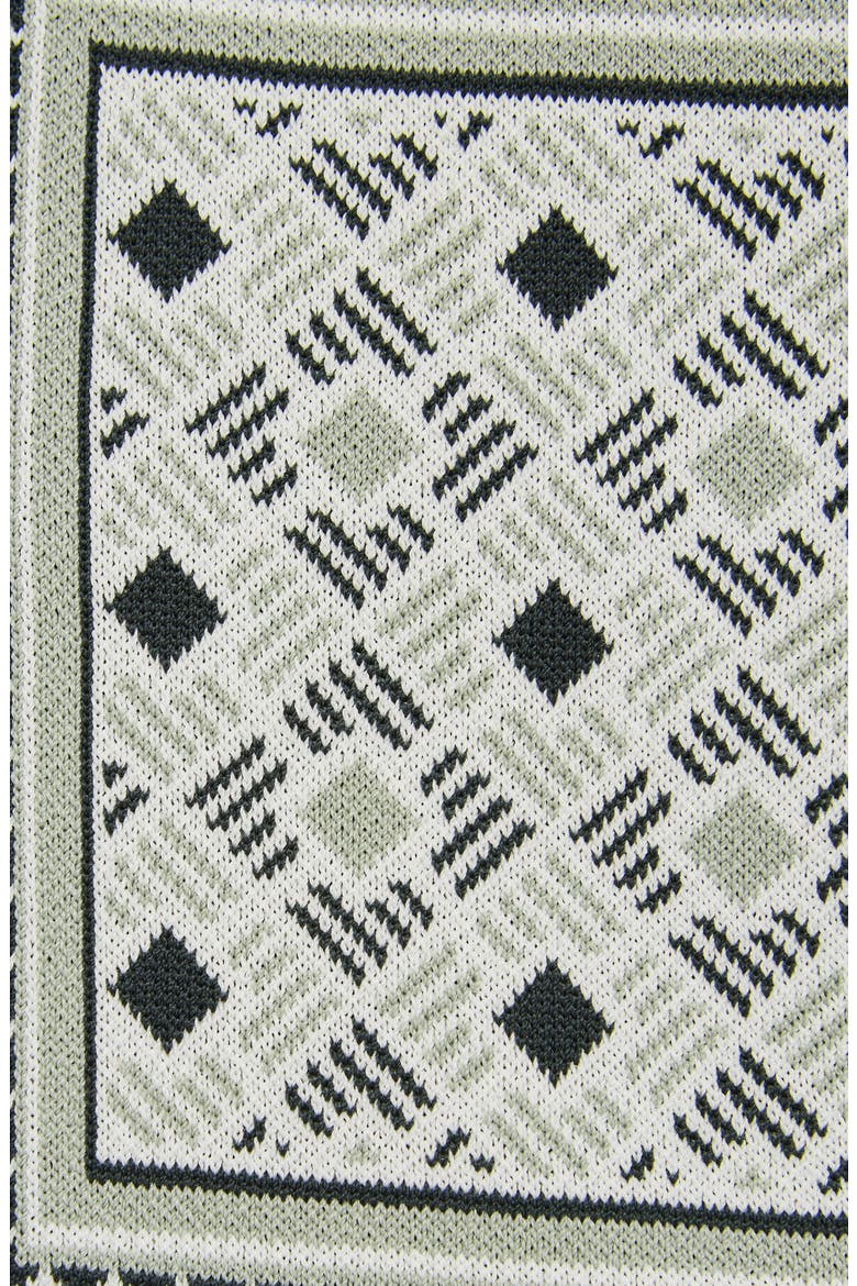 Kids' Charmer Jr. Geometric Jacquard Short Sleeve Cardigan, Alternate, color, SAGE