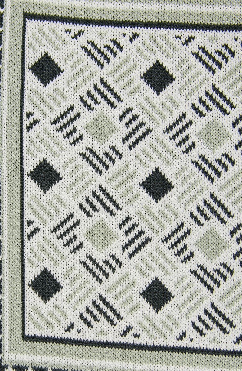 Reiss Kids' Charmer Jr. Geometric Jacquard Short Sleeve Cardigan, Alternate, color,