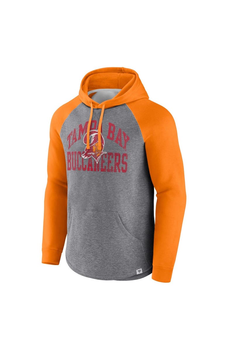 FANATICS Men's Fanatics Branded Heather Gray Tampa Bay Buccaneers Favorite Arch Raglan Pullover Hoodie, Alternate, color, Heather Gray