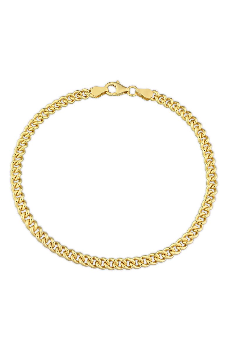 DELMAR 18K Gold Plated Curb Link Chain Bracelet, Main, color, Yellow