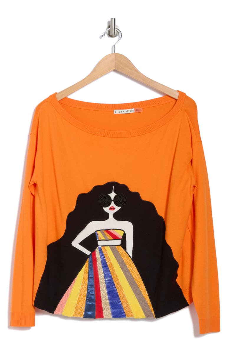 Alice + Olivia Winona Staceface Pullover, Alternate, color,