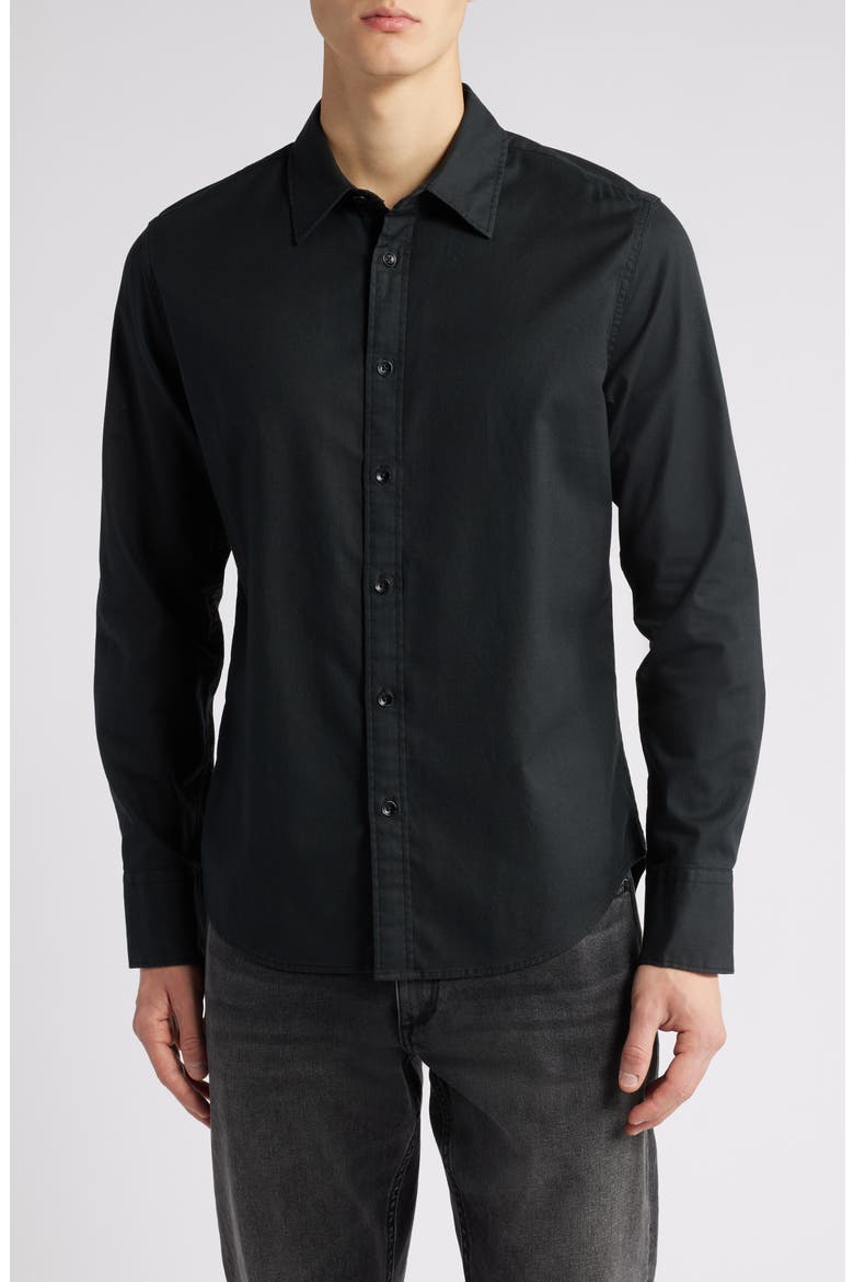 Tomlin Cotton Dobby Button-Up Shirt, Main, color, JETBLK