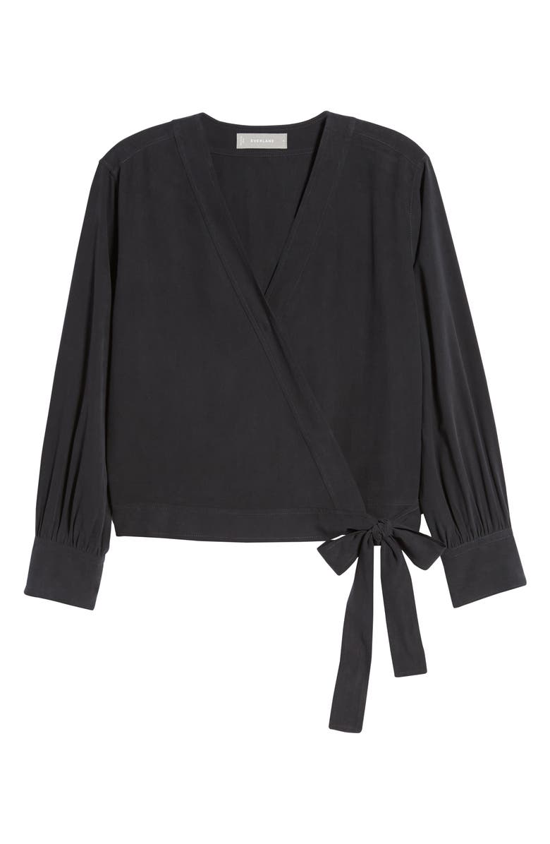 Everlane The Washable Silk Wrap Top, Main, color, 