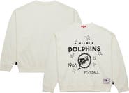 Mitchell & Ness Women's Mitchell & Ness  Cream Miami Dolphins Throwback Logo 3.0 Pullover Sweatshirt