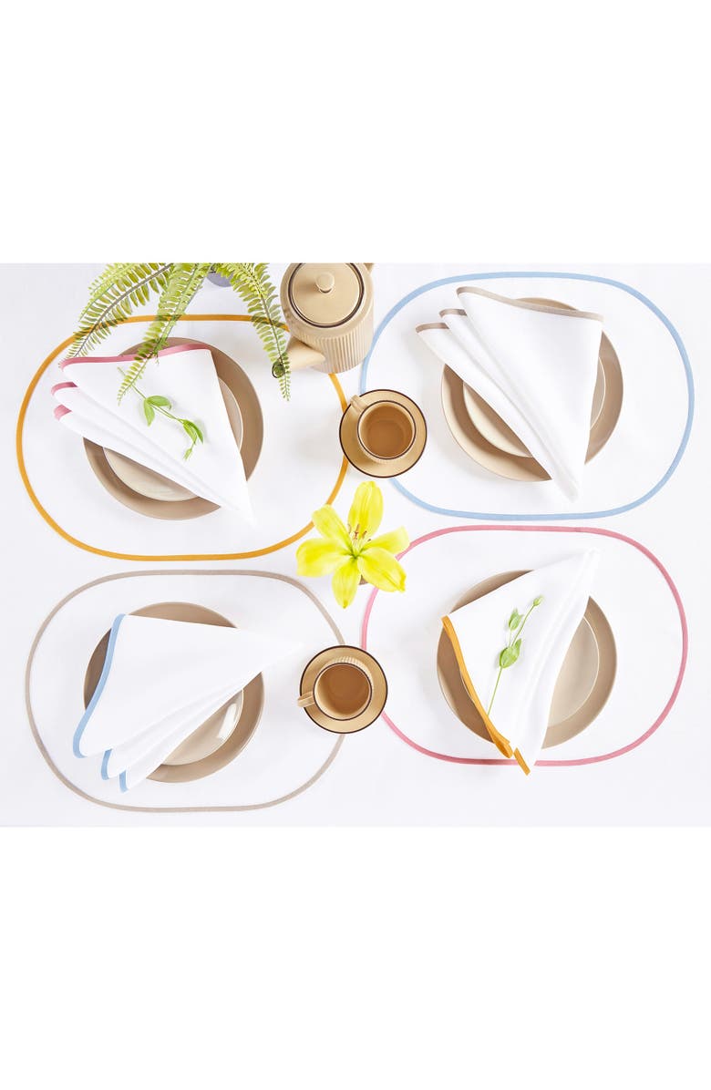 Solino Home Linen Dinner Napkins Set of 4, 20 x 20 Inch for Dining Table, Holiday and Everyday Table Decor - Chloe, Alternate, color, 