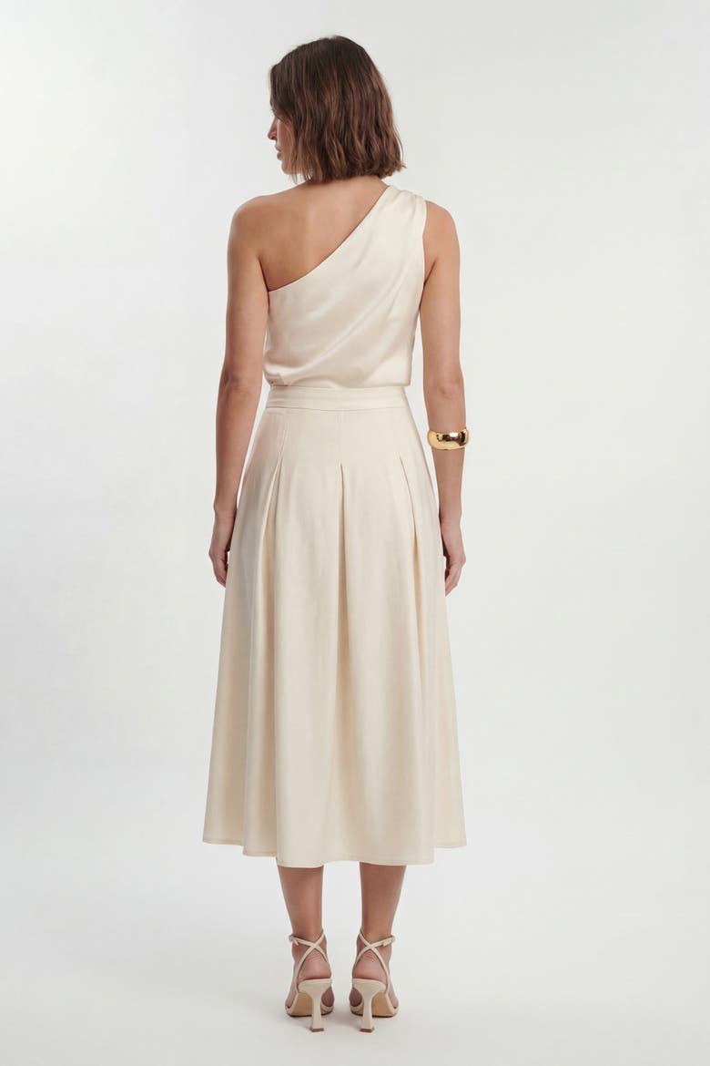 Satin One Shoulder Top, Alternate, color, Buttermilk