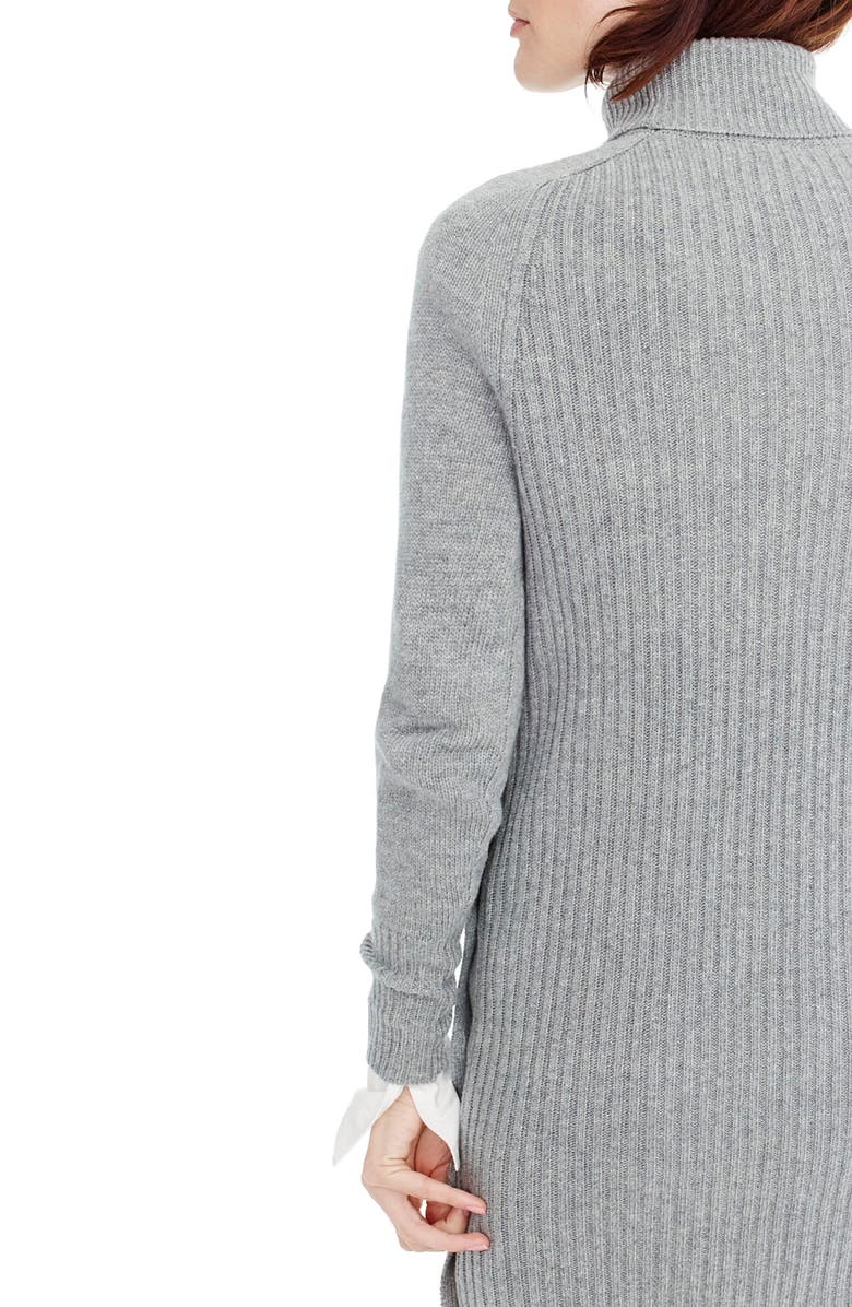 J.Crew Cable Knit Turtleneck Sweater Dress, Alternate, color,