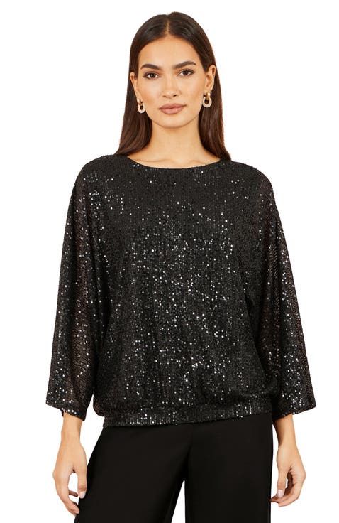 All Over Sequin Batwing Top