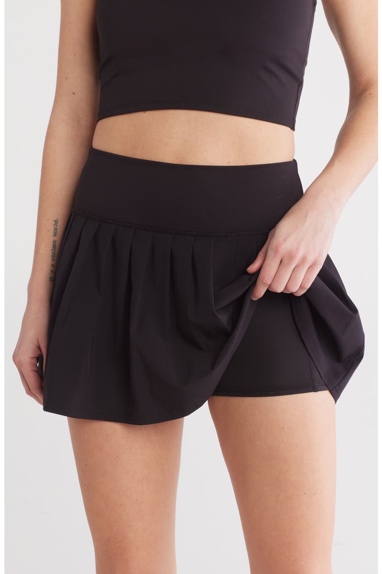 Accordion Skort, Alternate, color, BLACK