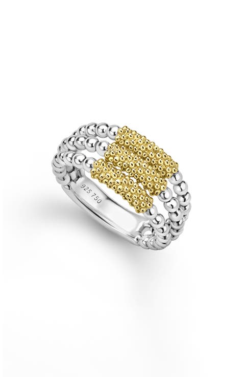 Caviar Icon Triple Bar Ring