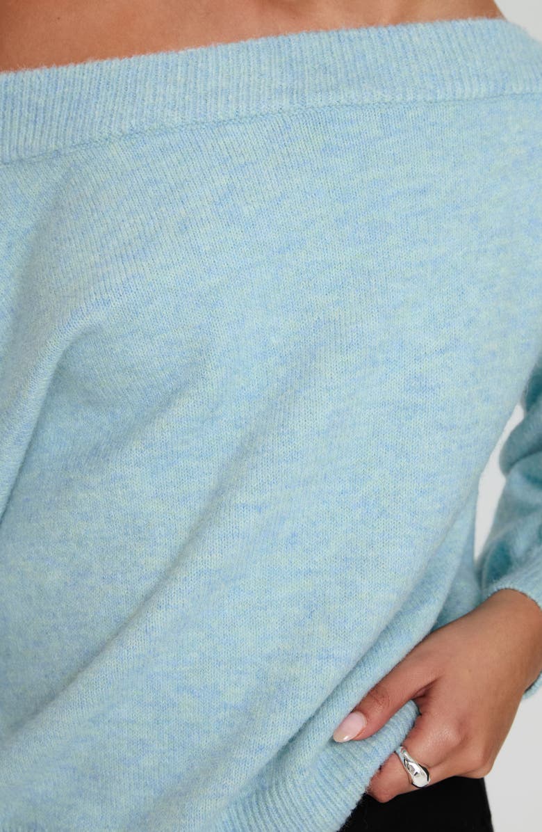 Princess Polly Noble Off the Shoulder Sweater, Alternate, color, Blue