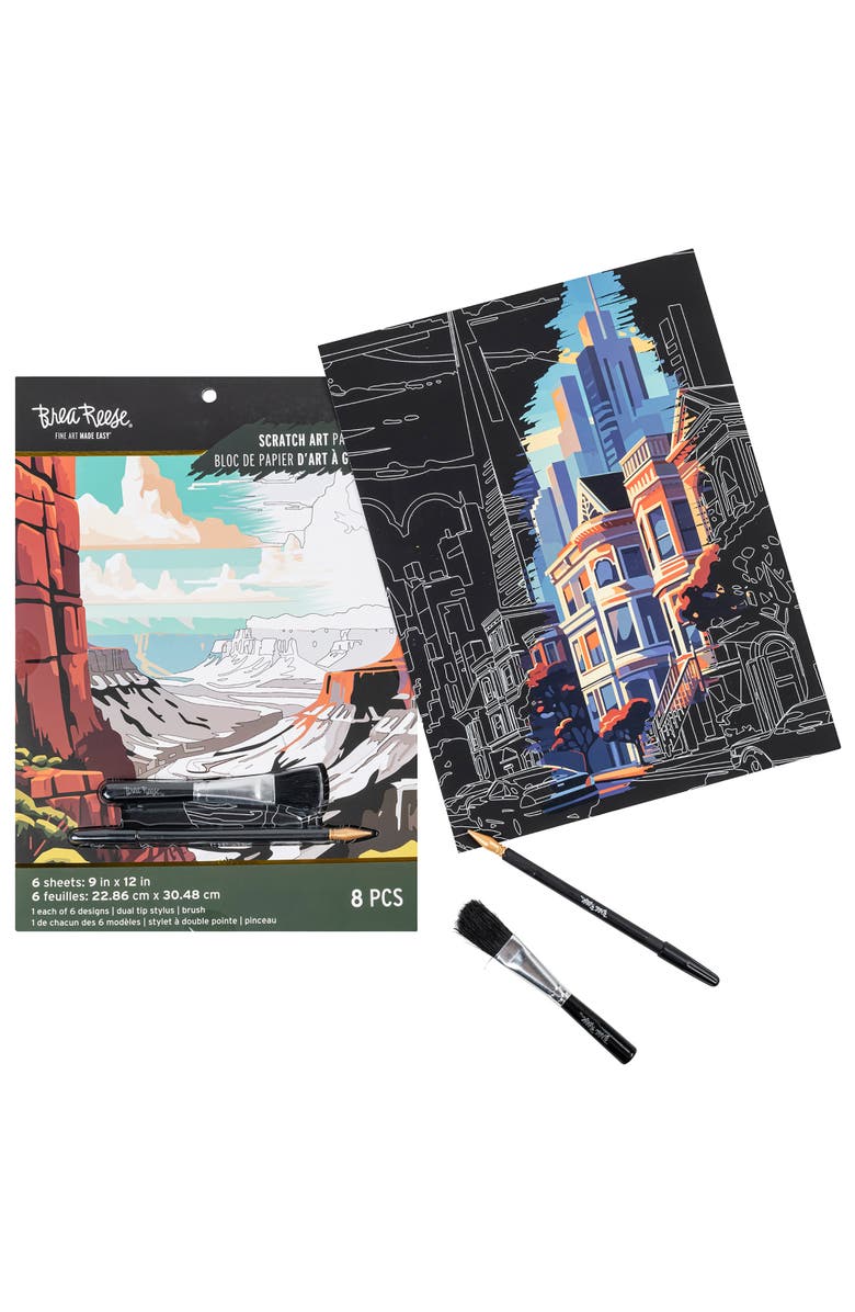 Brea Reese Scratch Art Paper Pad, Alternate, color, Multicolored