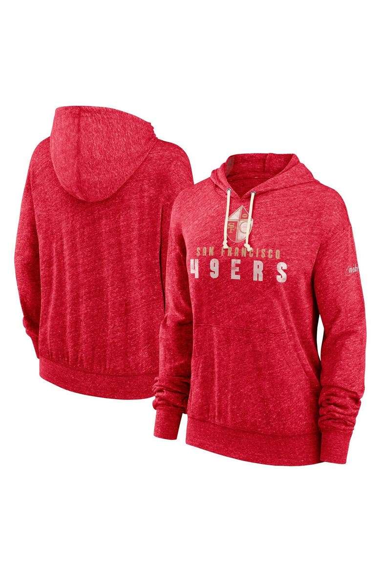 Women's Nike  Scarlet San Francisco 49ers Rewind Gym Vintage Pullover Hoodie, Main, color, Scarlet
