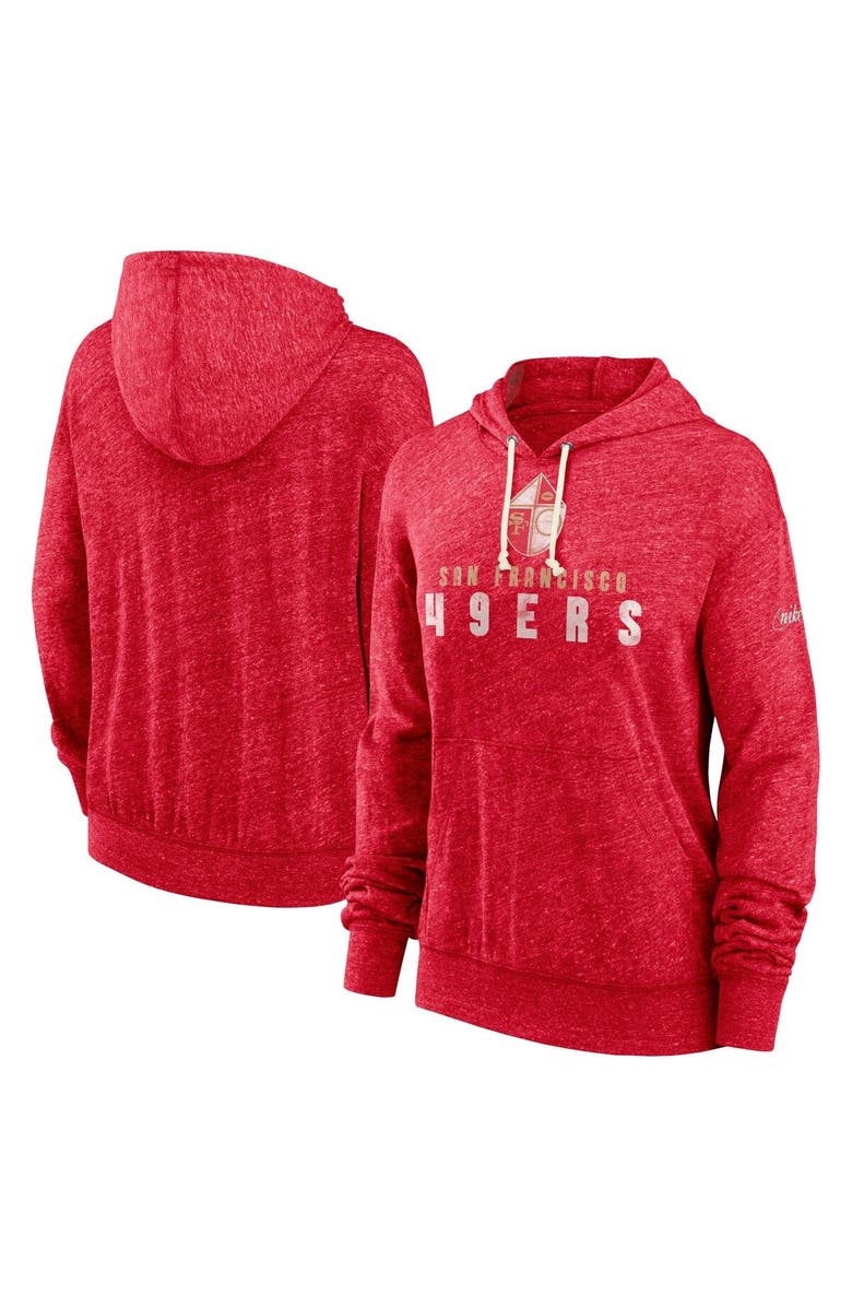 Nike Women's Nike Scarlet San Francisco 49ers Rewind Gym Vintage Pullover Hoodie, Main, color, Scarlet