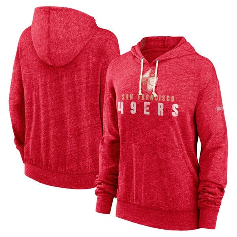Women's Nike  Scarlet San Francisco 49ers Rewind Gym Vintage Pullover Hoodie