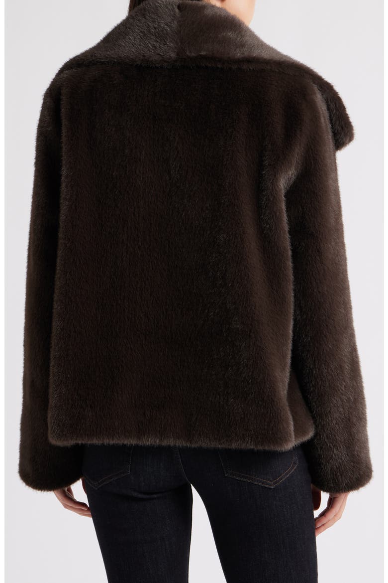 Faux Fur Jacket, Alternate, color, CAFE NOIR