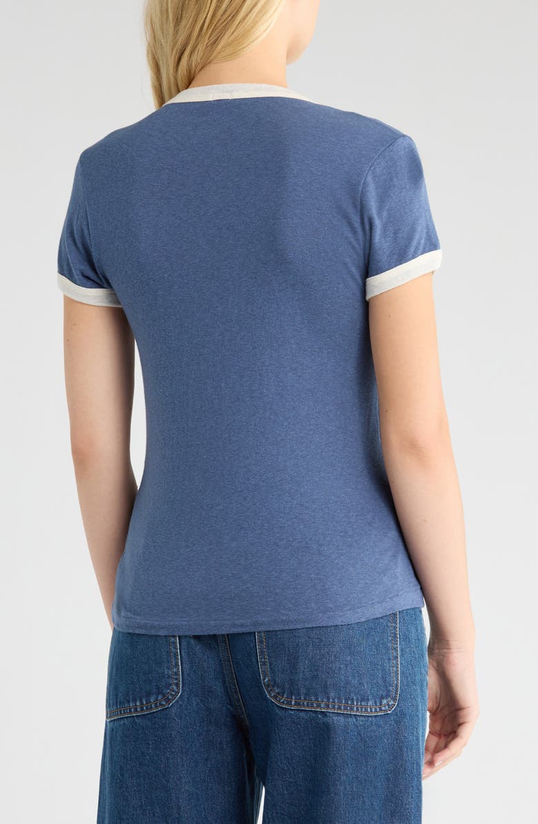 Re/Done '60 Slim Graphic Ringer T-Shirt, Alternate, color, Navy White