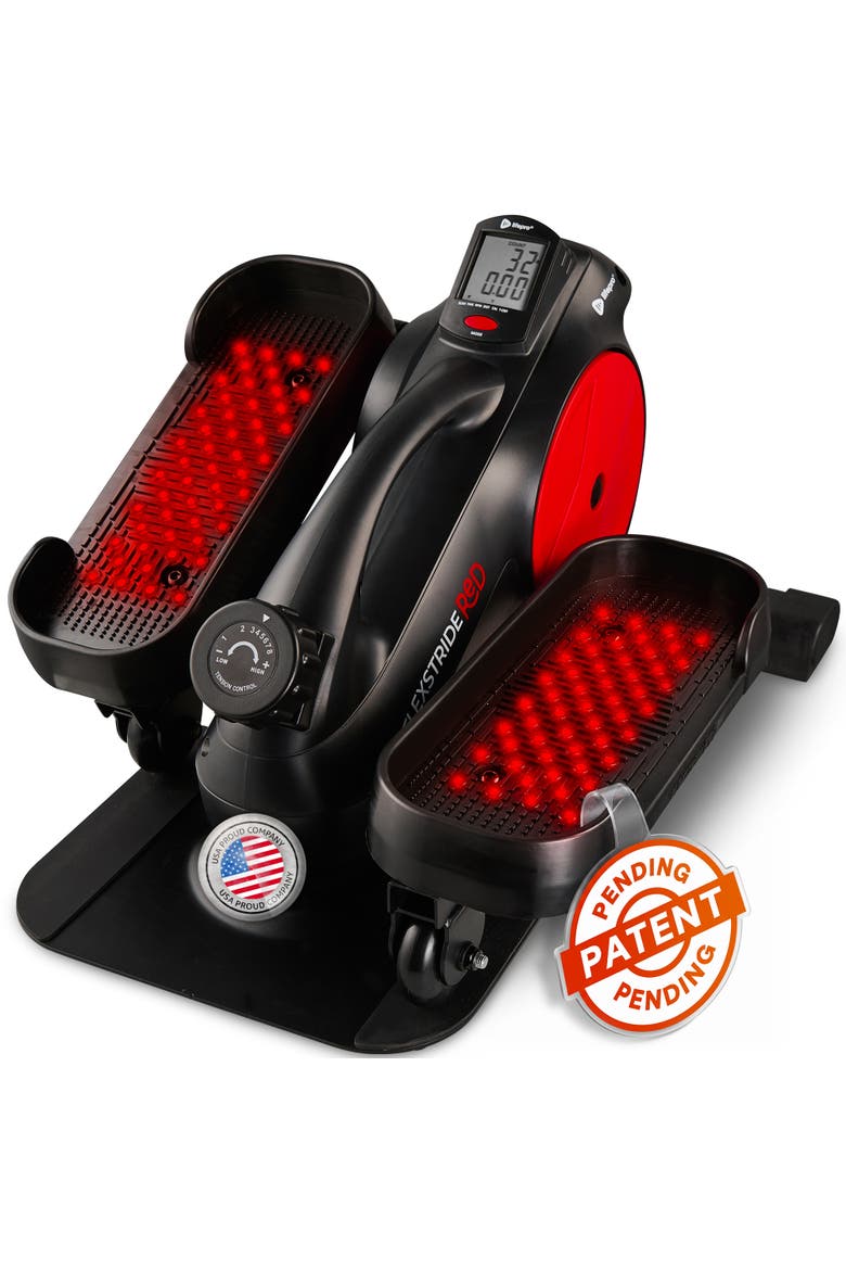 Flex Stride Plus Under Desk Bike Pedal Elliptical Exerciser with Red light, Main, color, with Red Light