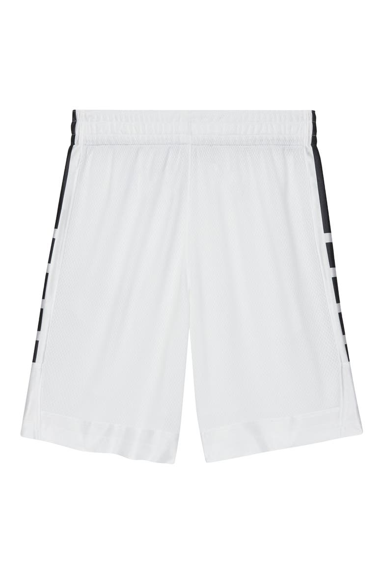 Kids' Elite Basketball Shorts, Alternate, color, WHITE/ BLACK