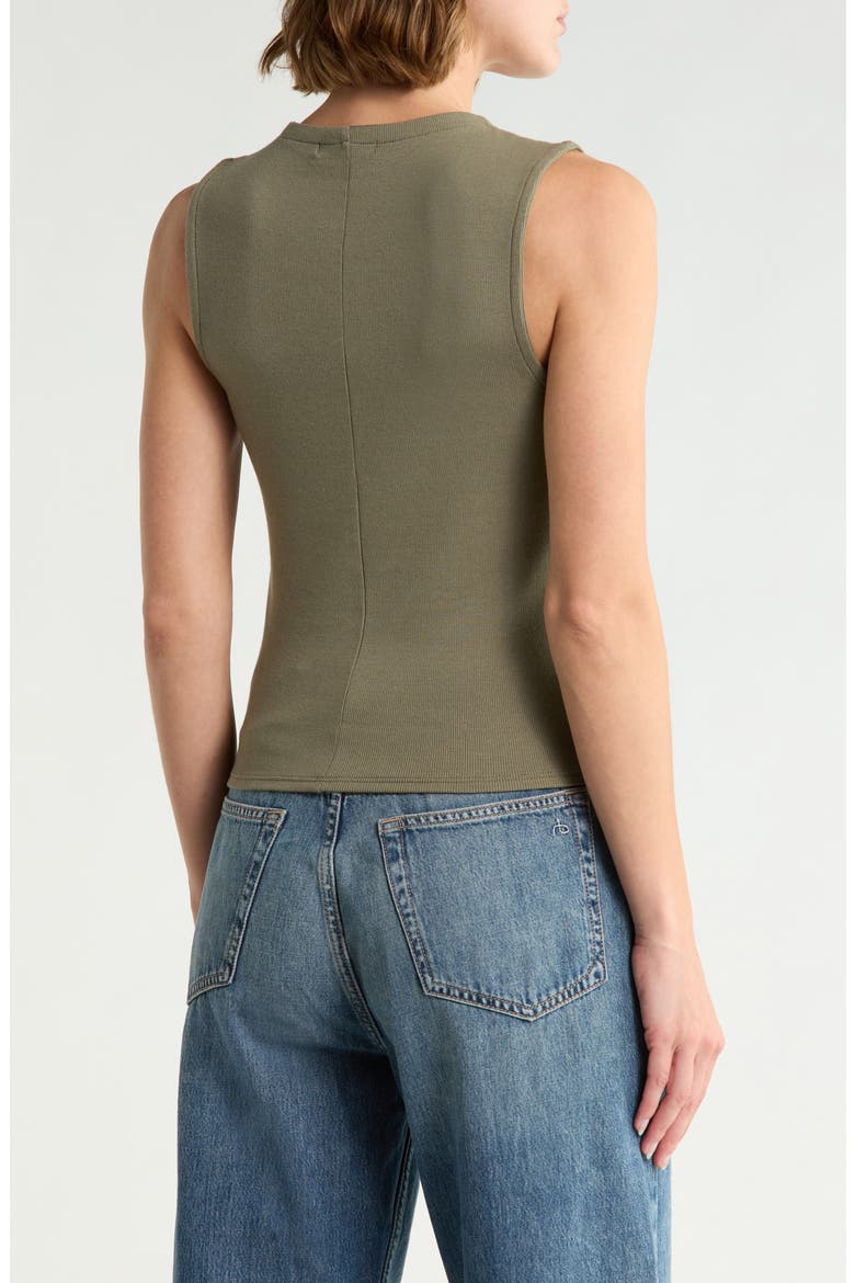 Essie Rib Button Tank, Alternate, color, OLIVE