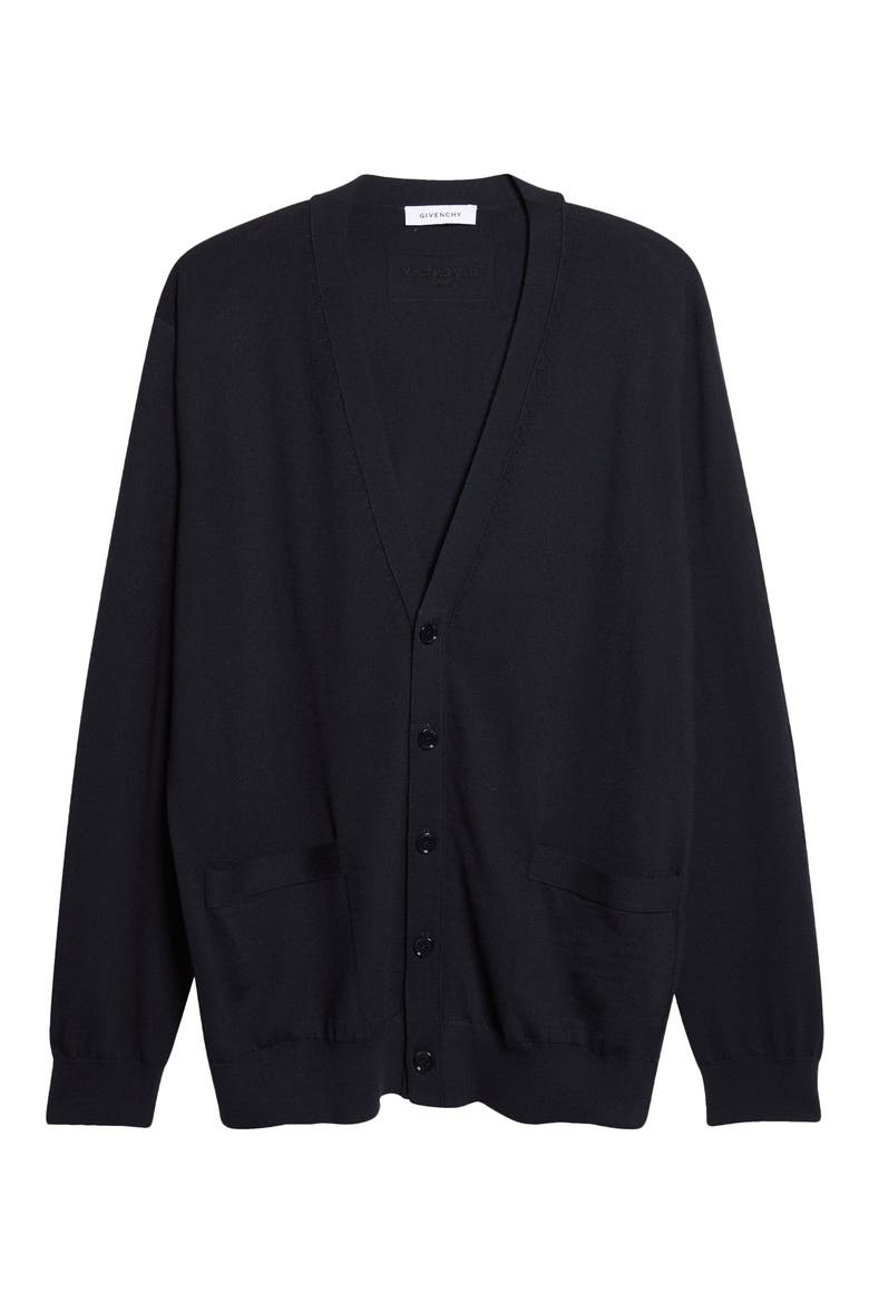 Cotton V-Neck Cardigan, Alternate, color, DARK NAVY