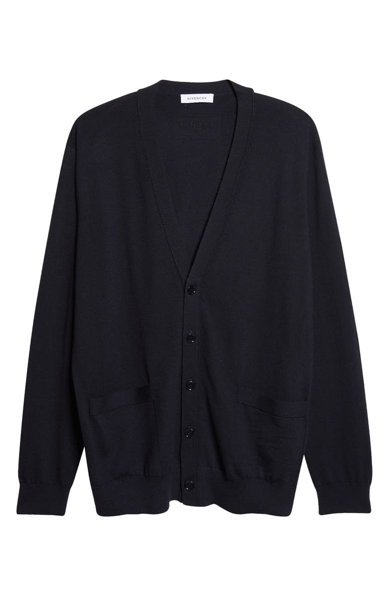 Givenchy Cotton V-Neck Cardigan, Main, color, Dark Navy