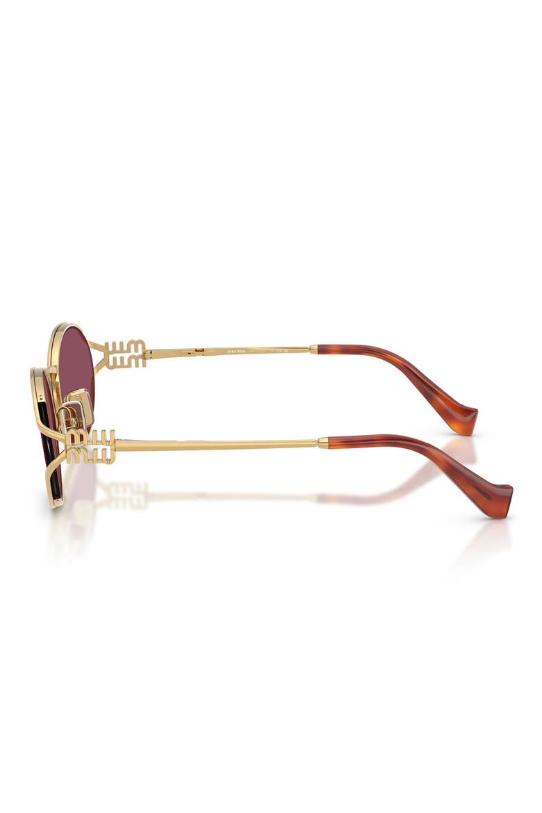 54mm Oval Sunglasses, Alternate, color, GOLD / BORDEAUX