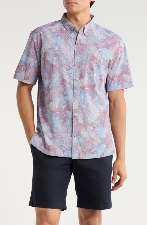 Aero Leaves Short Sleeve Button-Down Shirt