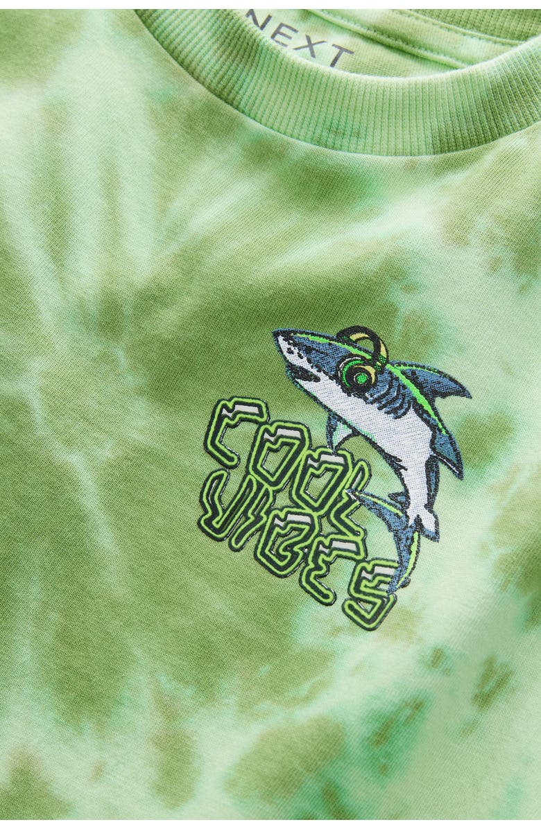 NEXT Kids' Tie Dye Shark Cotton Graphic T-Shirt, Alternate, color, Green