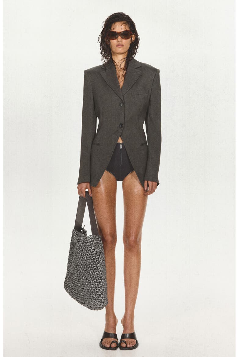 Fitted Waist Suit Jacket, Alternate, color, BLACK