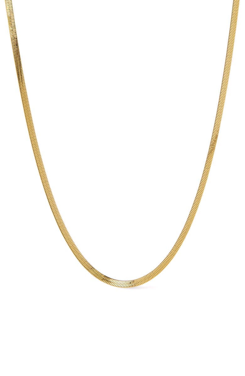 Ana Luisa Herringbone Chain - Ina Mini, Main, color, Gold