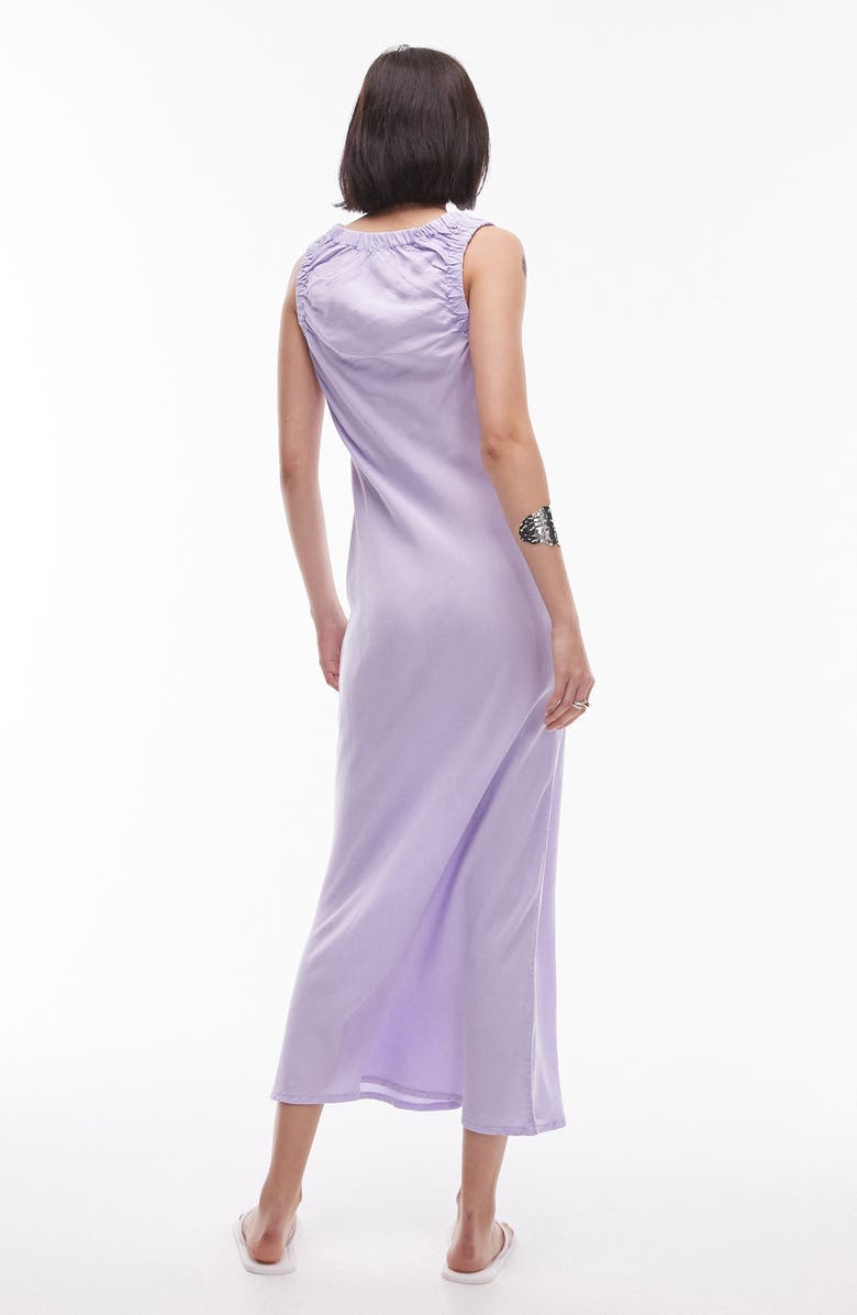 Topshop Keyhole Cotton Midi Dress, Alternate, color, Lilac