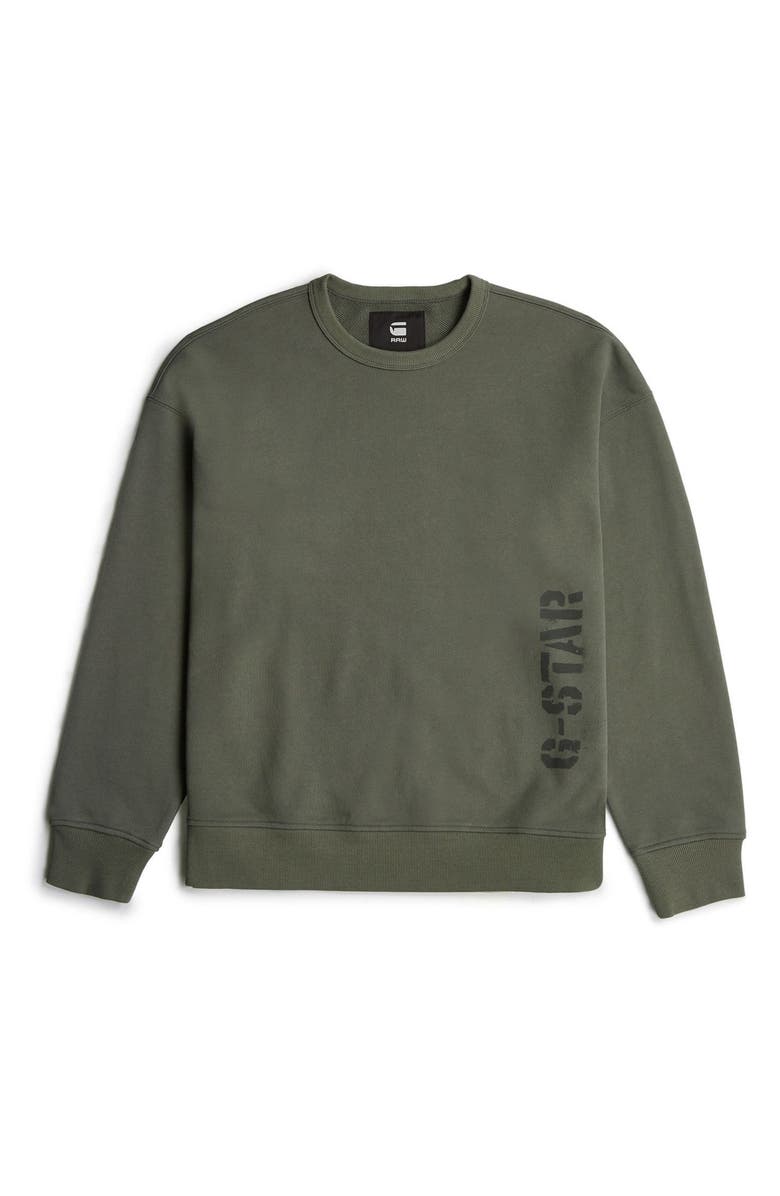 G-STAR Sprayed 89 Loose Organic Cotton Crewneck Sweatshirt, Alternate, color, Gs Grey