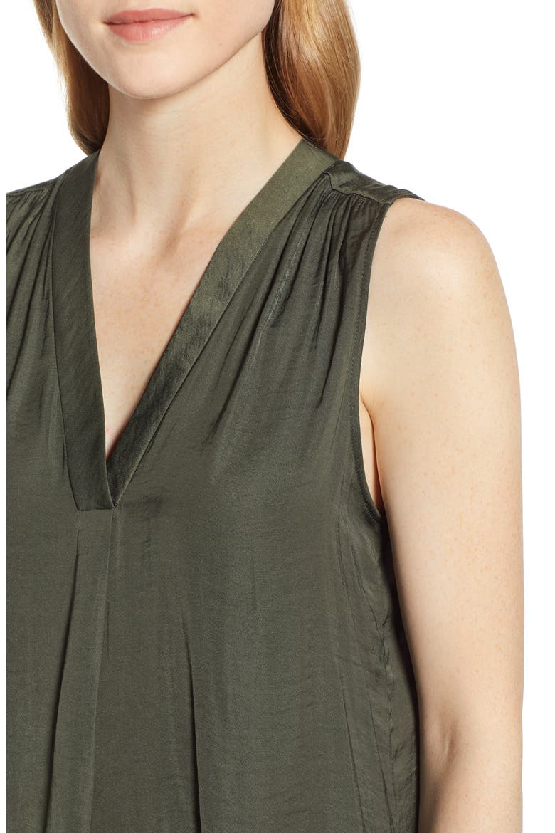 Rumpled Satin Blouse, Alternate, color, NEW RICH OLIVE