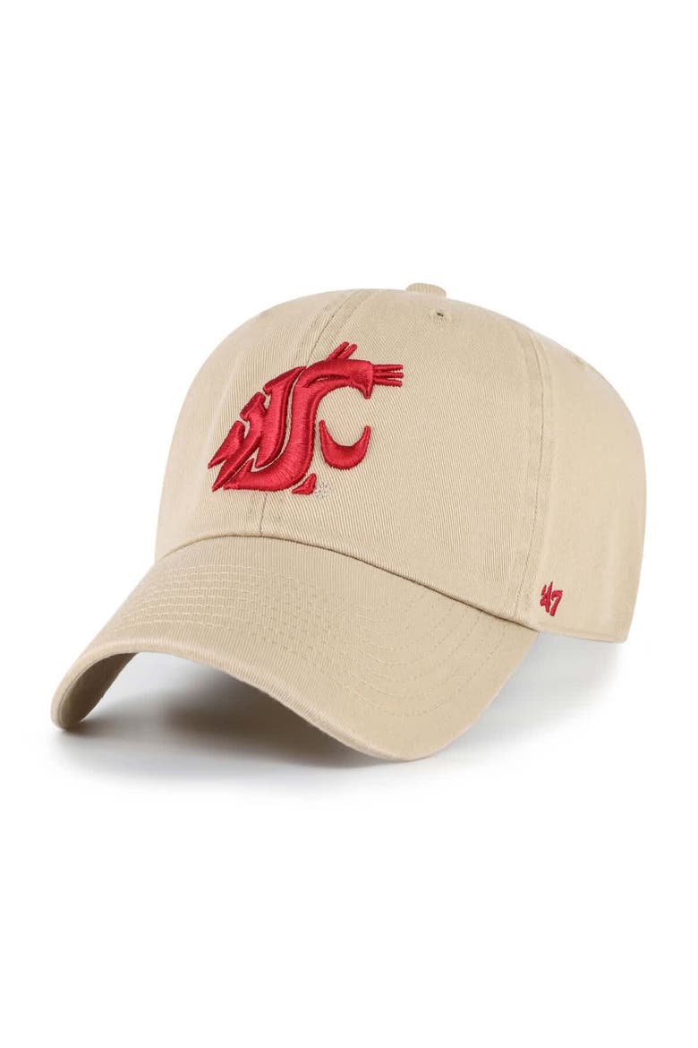 Men's '47 Khaki Washington State Cougars Clean Up Adjustable Hat, Main, color, Khaki