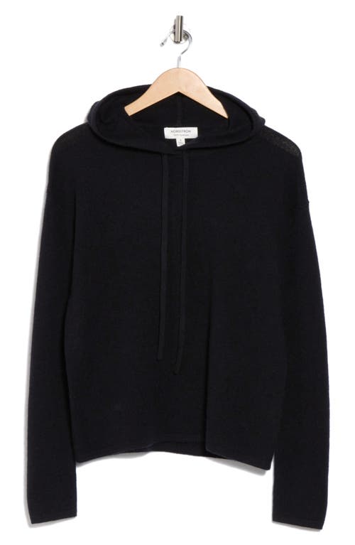 Nordstrom Cashmere Sweater Hoodie In Black