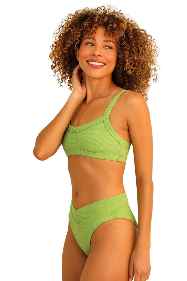 Kelly Bandeau Bikini Top, Alternate, color, Avocado