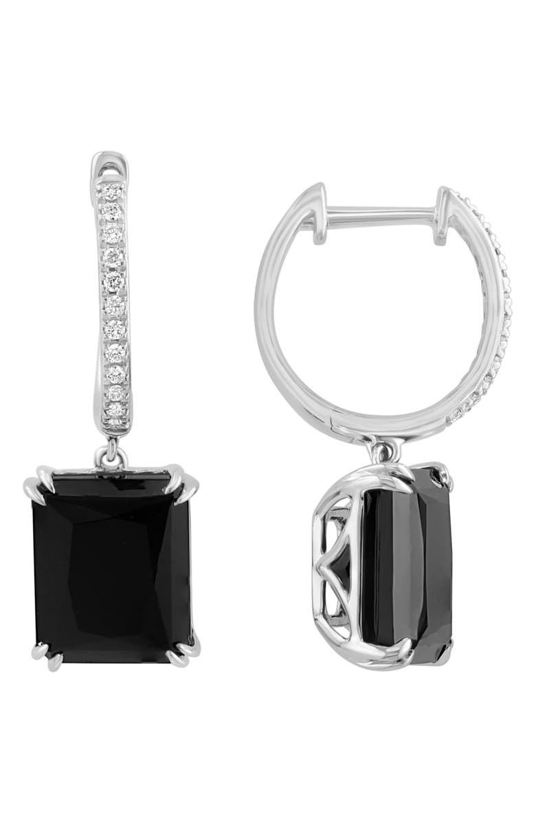 EFFY Diamond & Onyx Drop Earrings, Alternate, color, Black