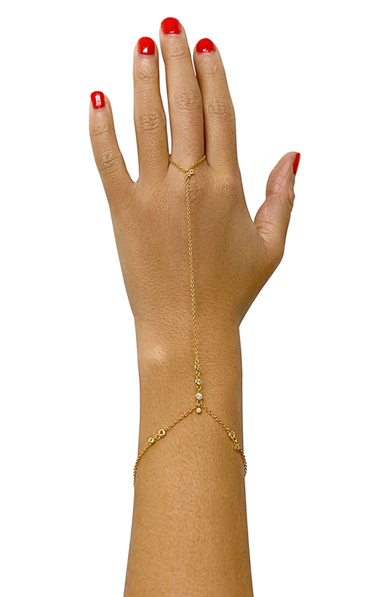 Adornia Crystal Station Hand Chain, Alternate, color, Yellow