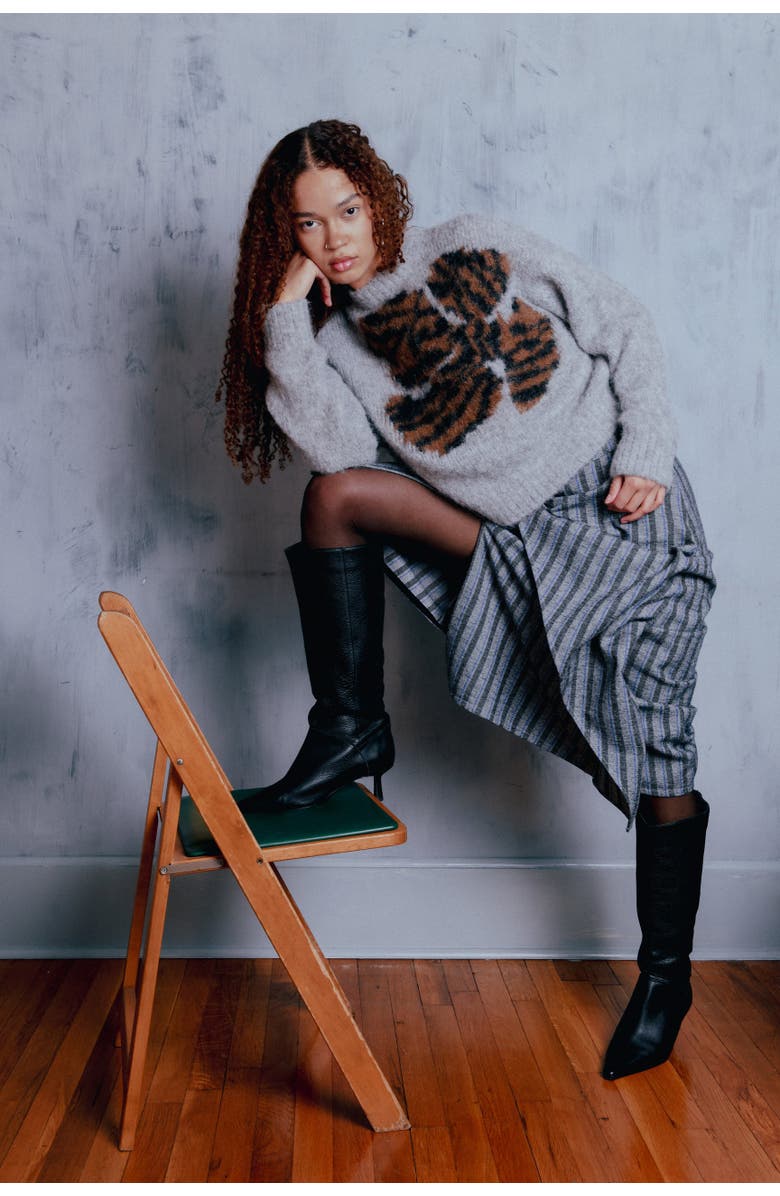 Untitled in Motion Folari Alpaca Blend Relaxed Fit Pullover, Alternate, color, Zebrina