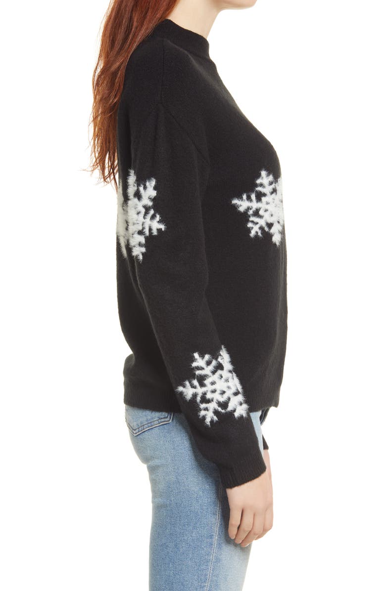 Caslon<sup>®</sup> Snowflake Mock Neck Sweater, Alternate, color,