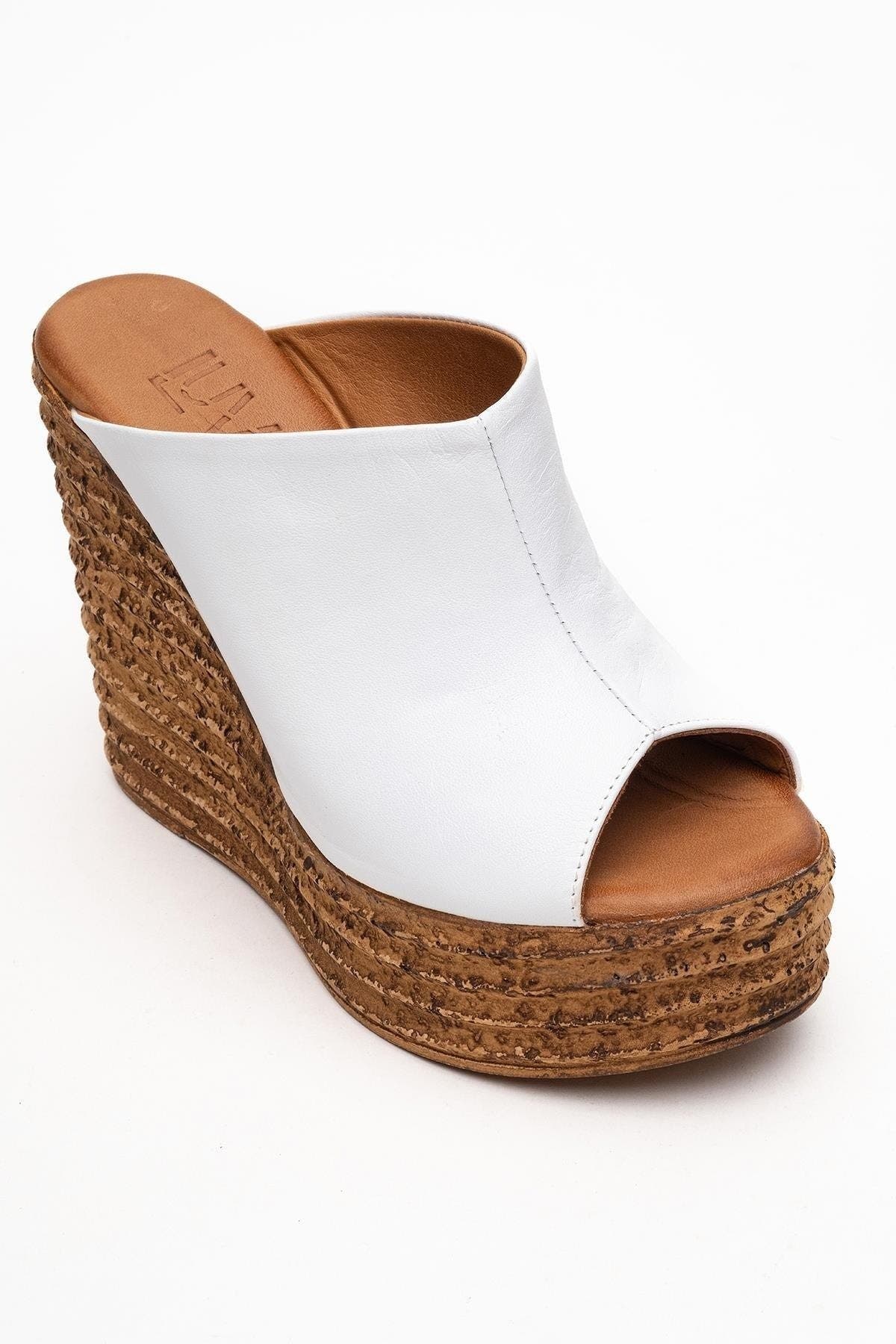 Forever & Always Shoes Nelly Leather Platform Sandal, Alternate, color, White Leather
