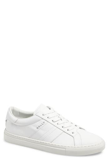 Bally Hedon Leather Sneakers In White